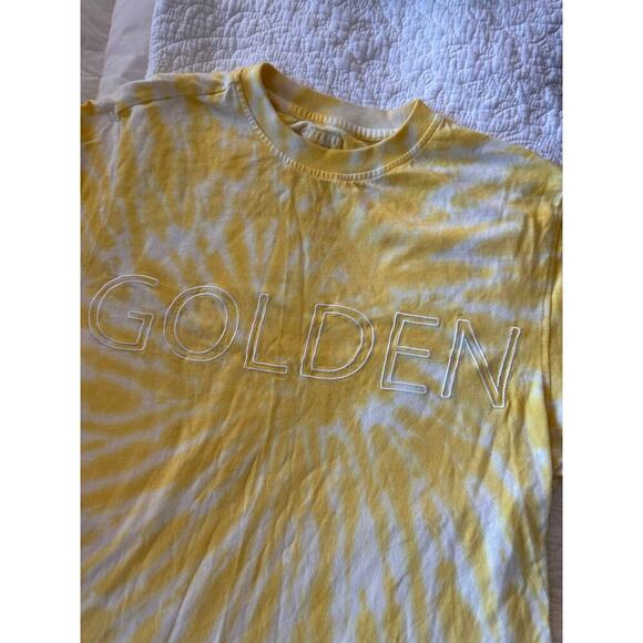 Post Surf Men's Yellow Golden Tie Dye Crew Neck Short Sleeve T-Shirt Size Medium - Picture 3 of 4